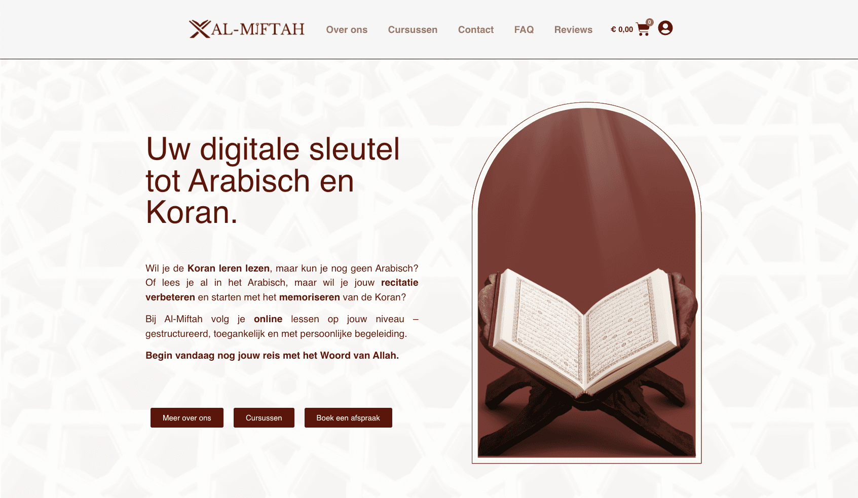 Al-Miftah Instituut — website preview