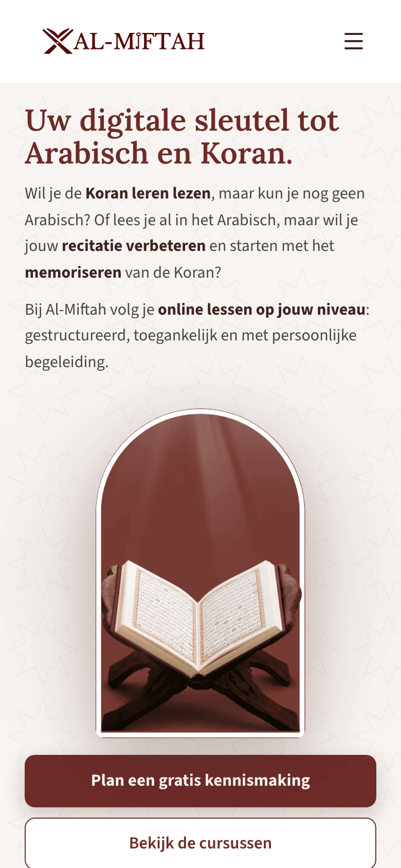 Al-Miftah Instituut: mobiele weergave