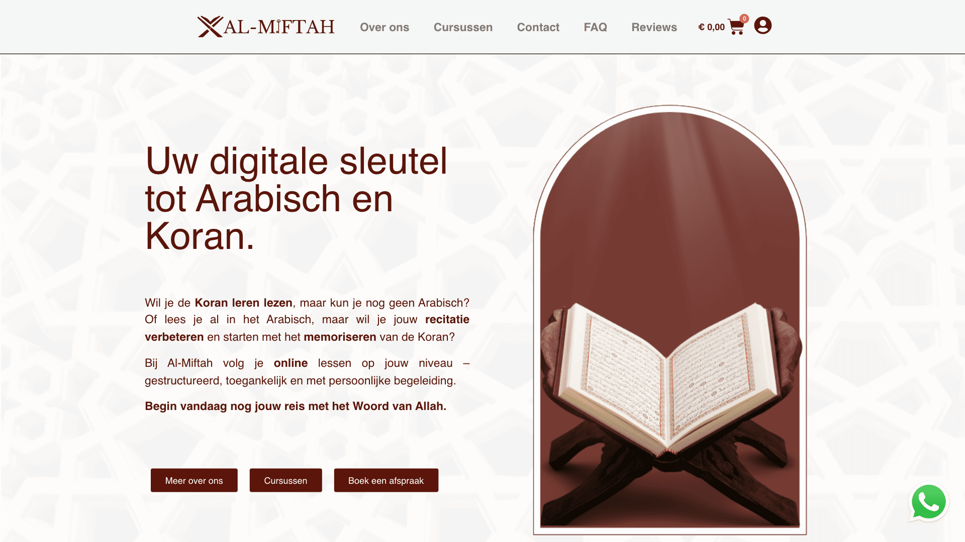 Al-Miftah Instituut: website preview