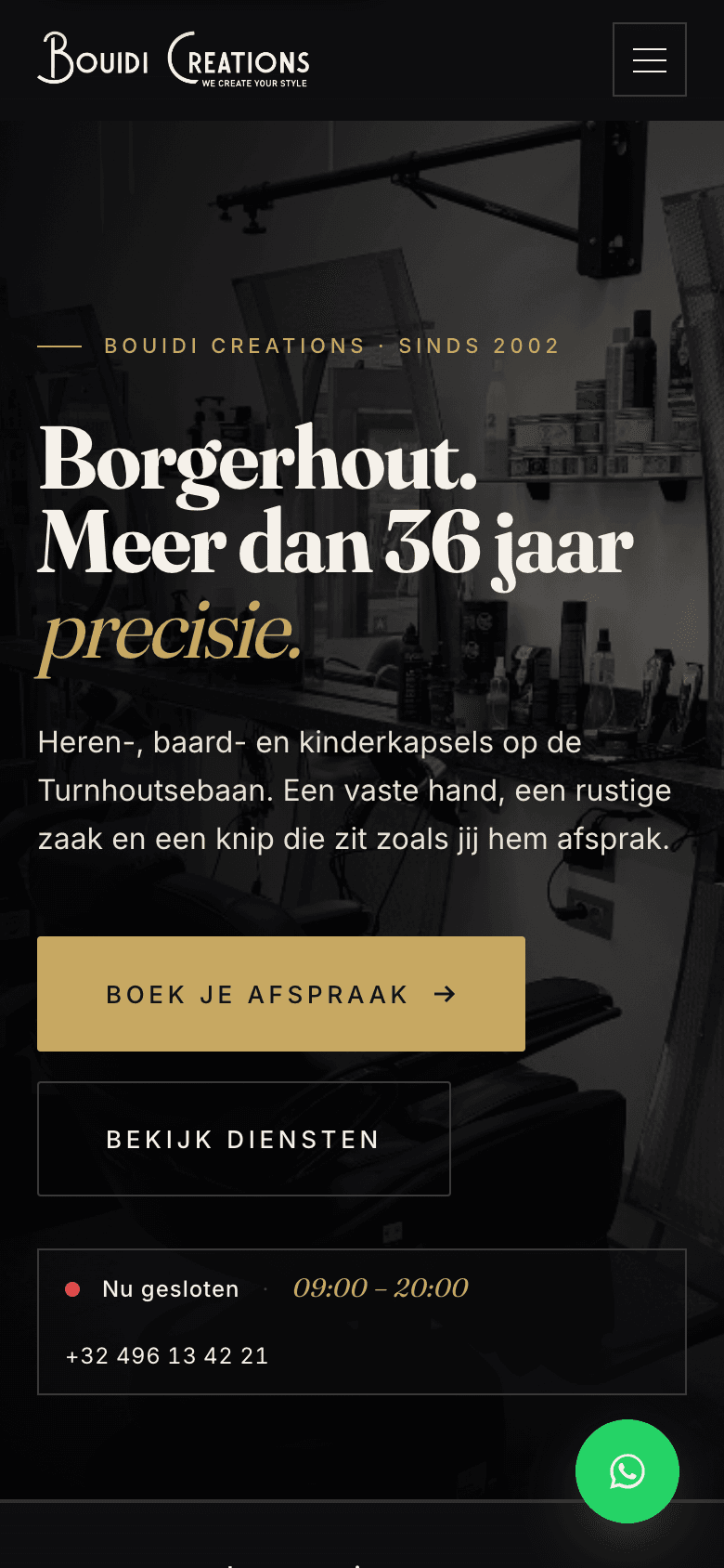Bouidi Creations: mobiele weergave