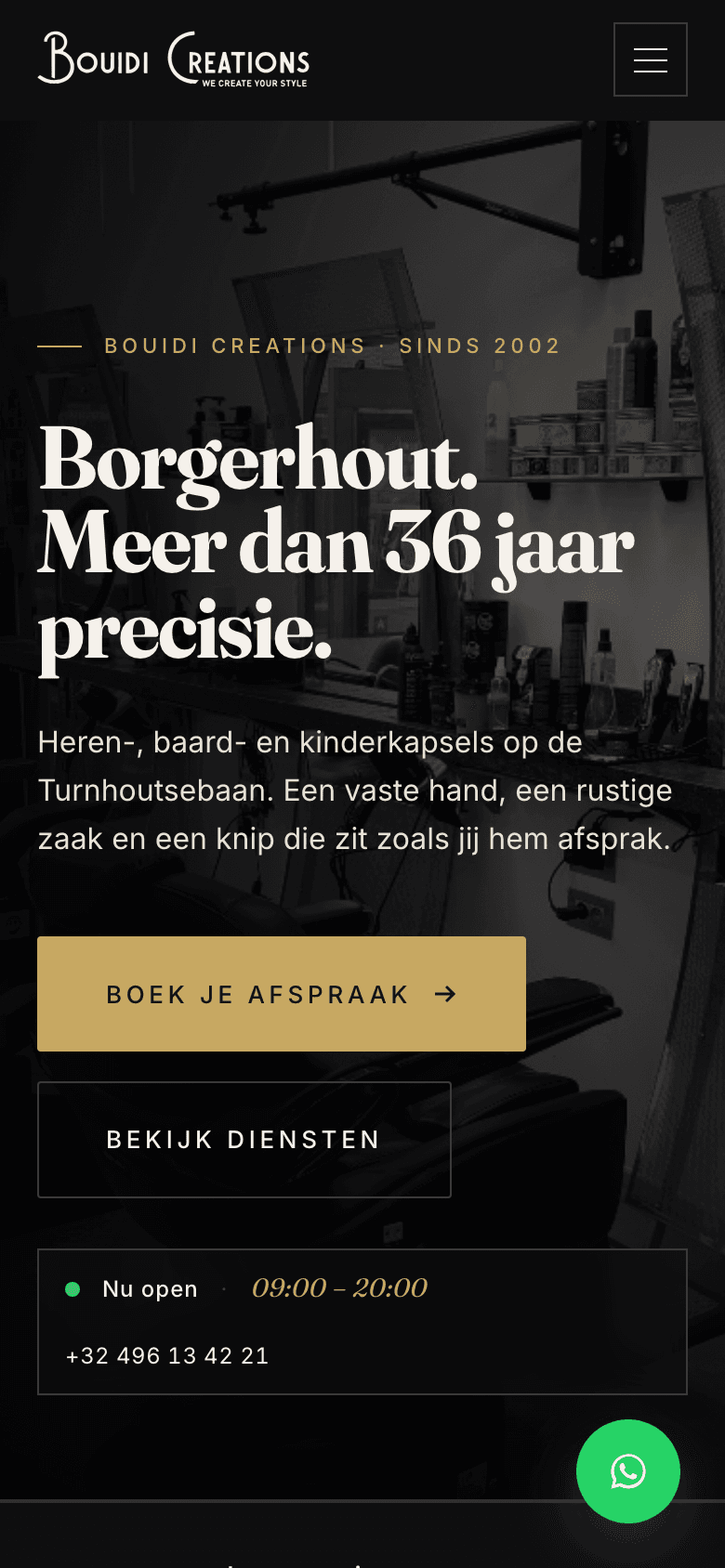 Bouidi Creations: mobiele weergave