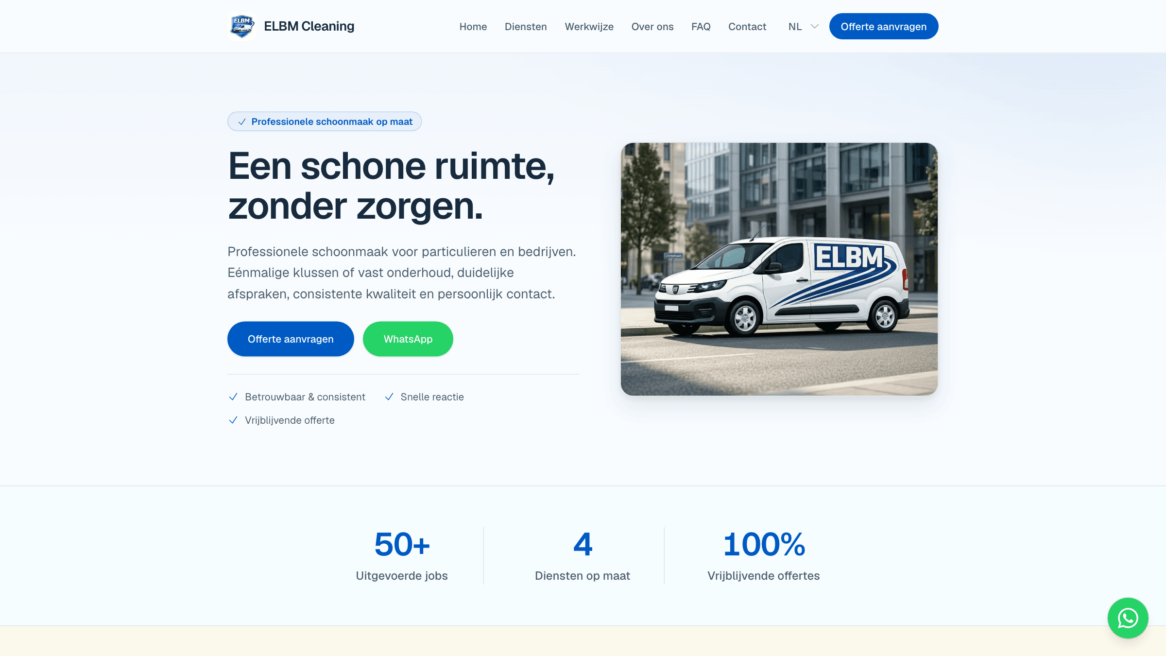 ELBM Cleaning: website preview